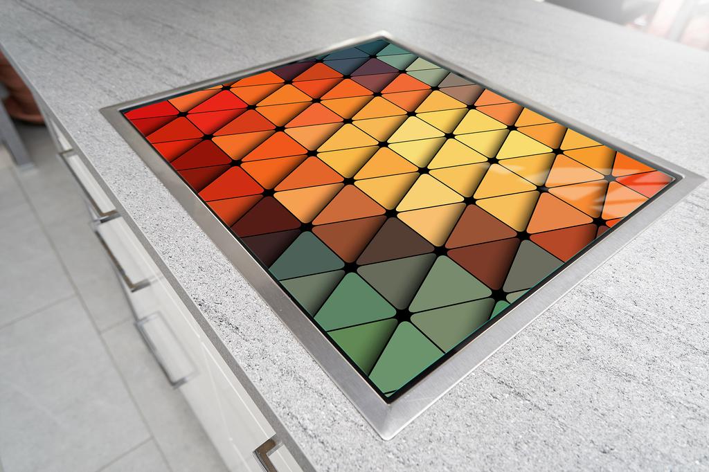 Glass protective plate for the stove 70x52 Color