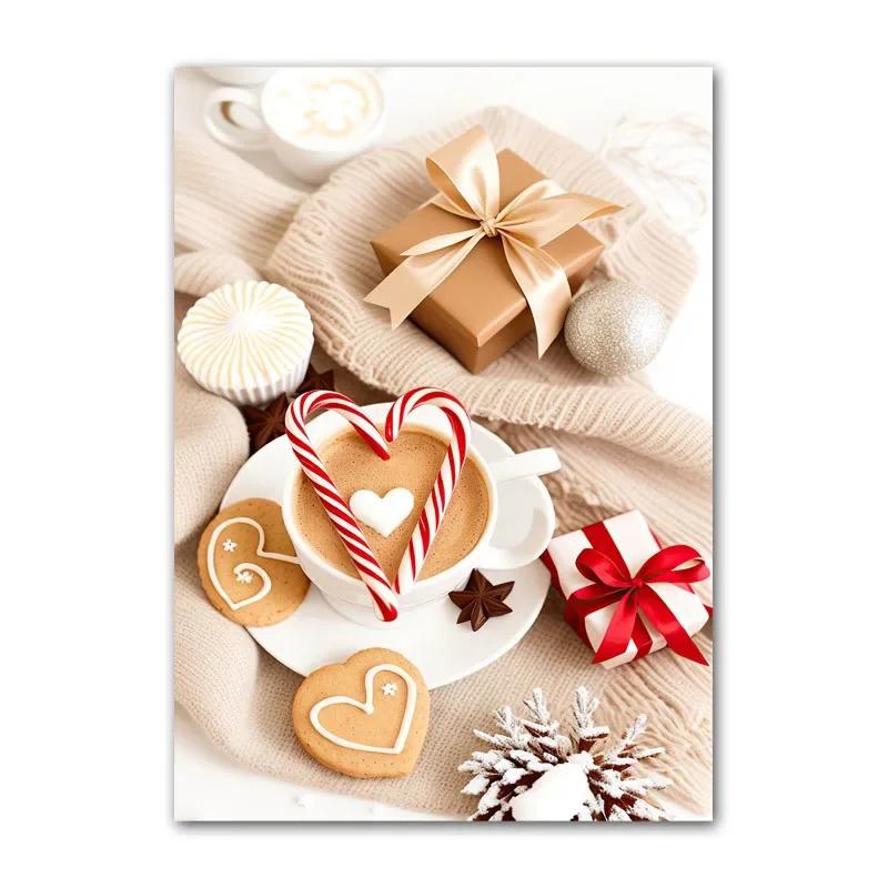 Car Cookies Print Christmas Posters Xmas Party Decoration Poster Living Room Bedroom Decor Canvas Painting Christmas Gift Poster