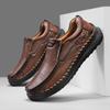New Men's Handmade Leather Shoes Casual Comfortable Men Slip On Leather Loafers Men Flats Hot Sale Moccasins Tooling Shoes Man