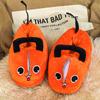 New Cute Orange Funny Slippers Men Winter Plush Slippers Comfortable Non-Slip Designer House Shoes Men Women Soft Home Slippers
