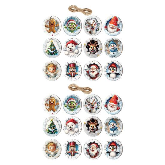 Рождественские деревянные украшения Милый снеговик Санта Олень Пингвин Украшение для рождественской елки