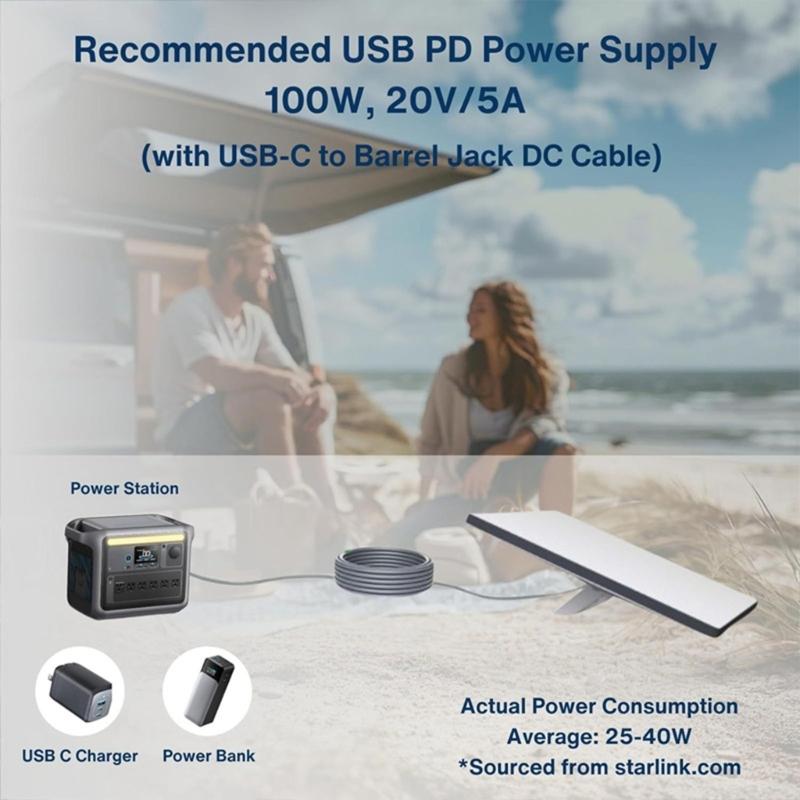 Мини-кабель DC5521 на 5,5x2,1 мм / Тип C с проводом 19AWG и несколькими вариантами длины для внутреннего и наружного использования