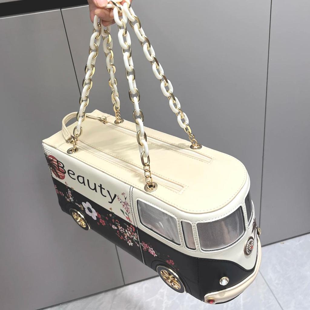Luxury Designer Bags and Bags  Funny Bus Shape Bag  PU Leather  Women's Evening Bag  Wedding Party  High Quality