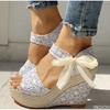 Fashion 2025 Female Summer Sandals Lace Leisure Women Wedges Heeled Women Shoes Party Platform High Heels Shoes Woman Zapatos Mujer
