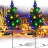 Праздничный декор для сада Светодиодные рождественские елки Ландшафтные садовые фонари Сезонные украшения для двора Уличные фонари на солнечных батареях