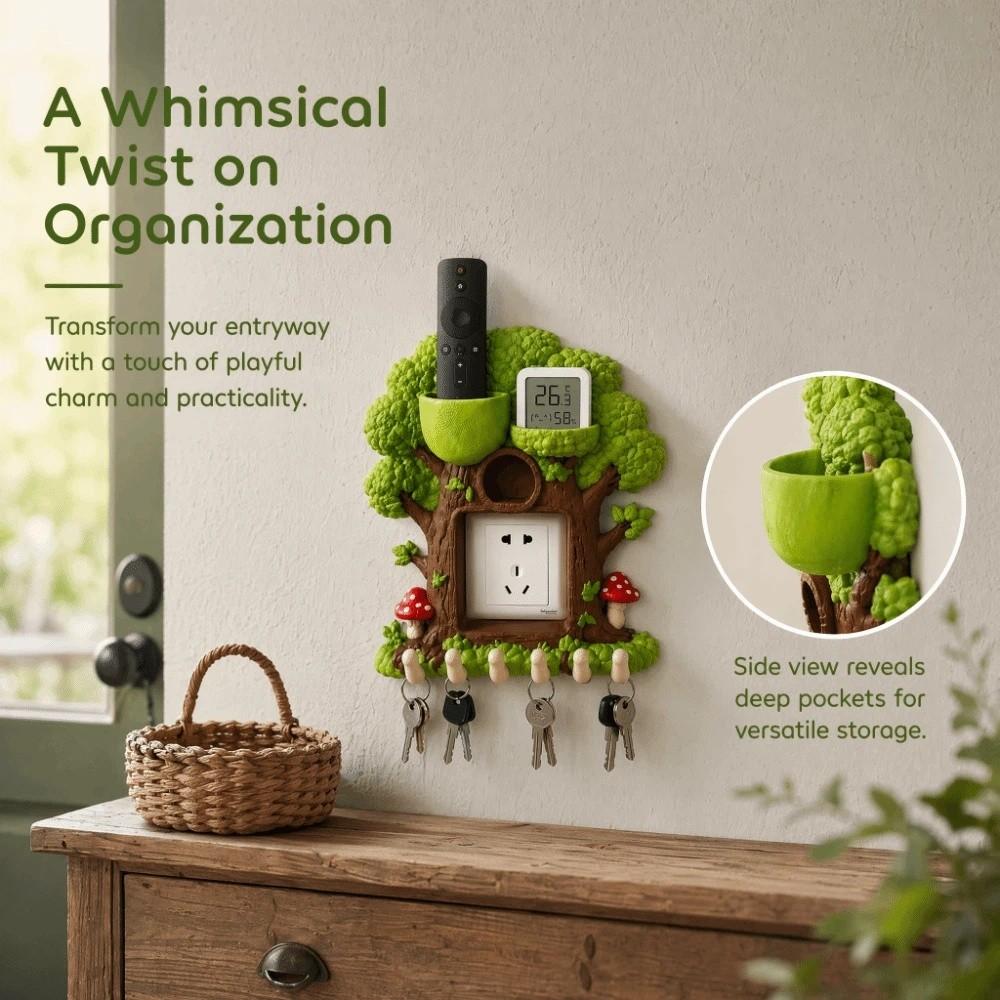 3D Printed Forest Tree Hole Switch Storage Rack Creative Remote control storage  Living Room Decor