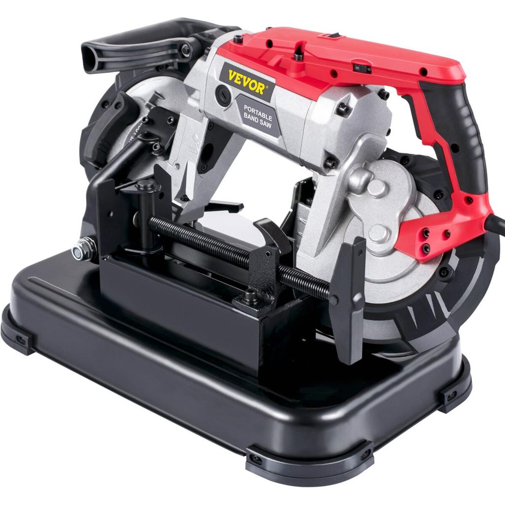 Portable Band Saw, with Removable Alloy Steel Base Cordless Band Saw, 5 Inch Cutting Capacity Hand held Band Saw,Variable Speed Portable Bandsaw,