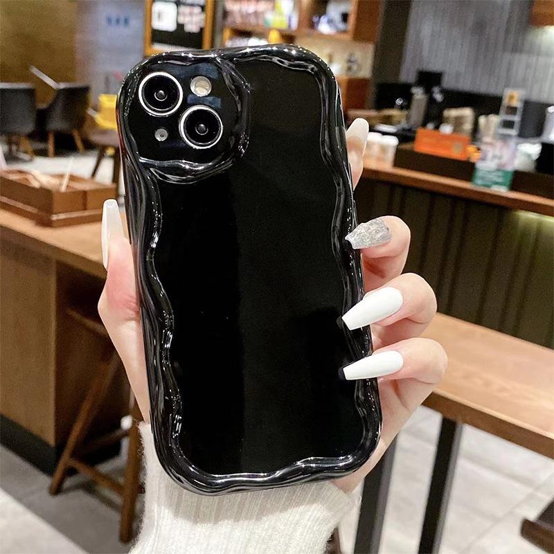 Прозрачный однотонный силиконовый чехол для мобильного телефона для iPhone16Promax Мелкое отверстие Кремовый стиль Apple 17 Противоударный 14 Мягкий