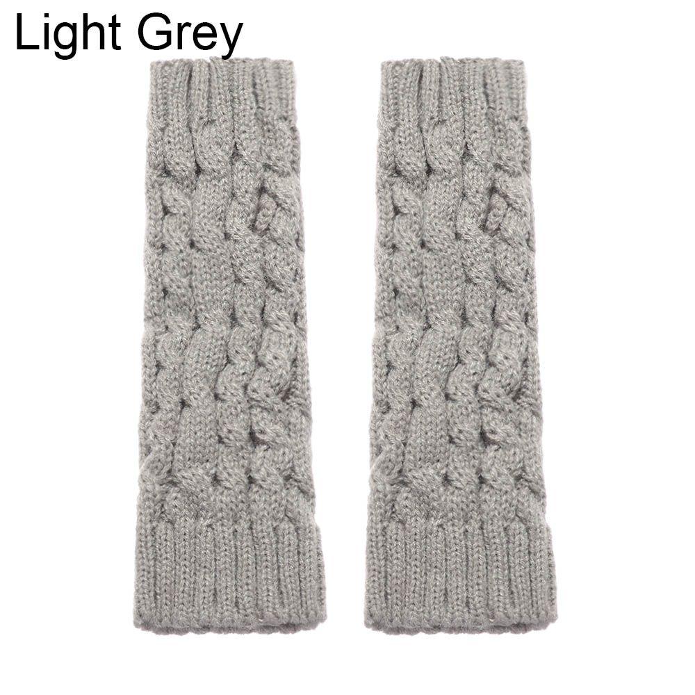 Девушки Twist Рукава Теплые Варежки Пуговицы Длинные Вязаные Перчатки Перчатки Без Пальцев Варежки Без Пальцев