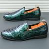 Новые туфли-лоферы из лакированной кожи с острым носком и змеиным принтом для мужчин, дизайнерские, формальные, для свадьбы, выпускного вечера, вечера встречи выпускников