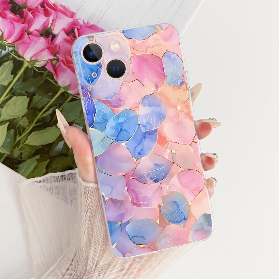 Transparent For iPhone 13 Case Cover Cute Cat Fashion Butterfly Funny Painted Casing A2633 A2482 A2631 A2634 A2635