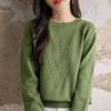 Женский свитер из плотного трикотажа, однотонный, оверсайз, хлопковый - Коллекция Осень/Зима