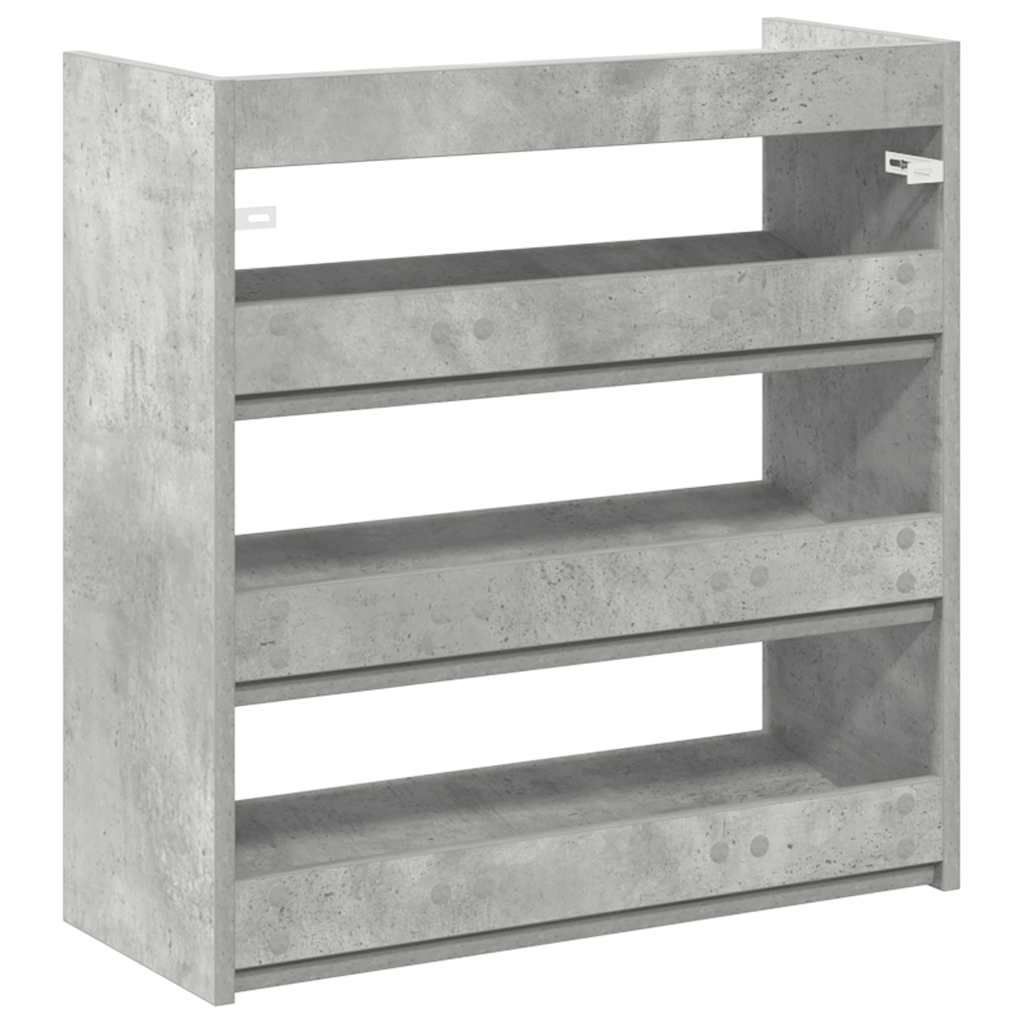Shoe Rack Concrete Grey 60 x 25 x 62 cm Particleboard