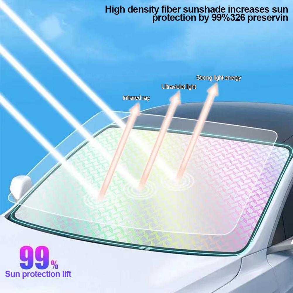 Car Sunshade UV Protection Curtain Car Sun Shade Laser Film Windshield Visor Front Windshield Sunshade Cover Sun Shade