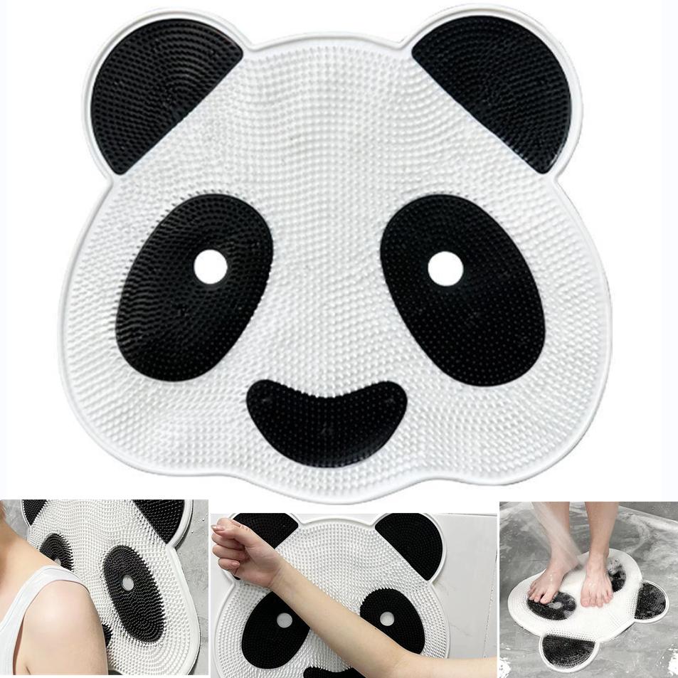 Силиконовый массажный коврик «Панда», противоскользящий коврик для ванной комнаты, натирание спины, Божественный инструмент для мытья ног, коврик для душа от мертвой кожи, напольный коврик для душевой комнаты