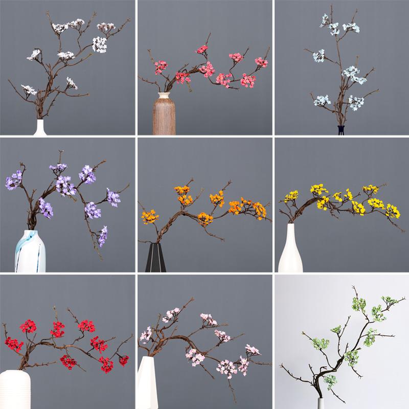 1 шт., искусственные цветы вишни, длинная ветка Сакуры, ротанга, цветочная композиция, шелковые цветы