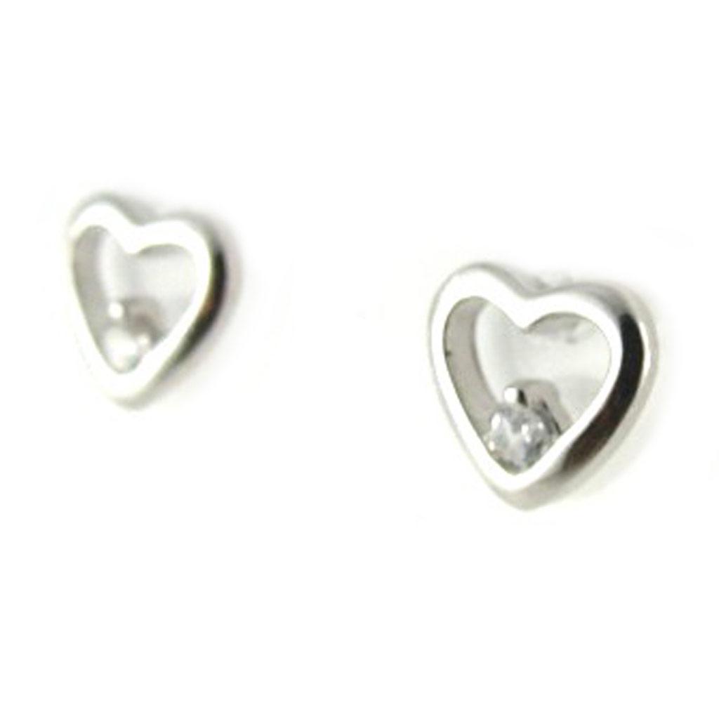 Les Trésors De Lily [L1823] - Silver 'Love' Earrings Silver White (rhodium Plated) - 6x6 Mm