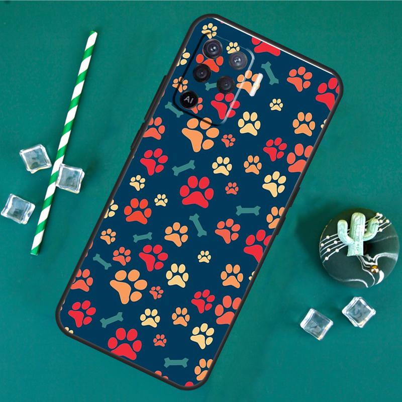 Чехол с лапкой собаки и кошки для Oppo A40 A60 A80 A16 A76 A96 A18 A38 A58 A78 A98 A91 A15 A17 A74 A94 A54 A57S