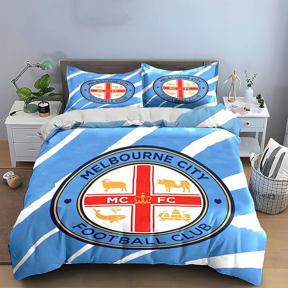 Melbourne City FC Bedding Set Bedding Duvet Cover Set Duvet Cover Pillowcases  (1 * Duvet Cover 2 * Pillowcases, without duvet insert)