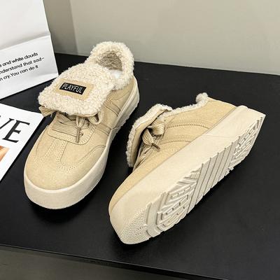 Maillard Dexun бархатные туфли на толстой подошве женские зимние новые нишевые теплые низкие универсальные спортивные хлопковые туфли