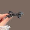 Light Luxury Full Rhinestone Bow Hair Clip Spring Clip Women's Back of Head Haft-tied One-word Clip Fashion Hair Accessories