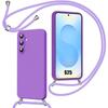 Case for Samsung Galaxy S25, Soft Silicone Slim Lightweight Protection with Lanyard - Purple