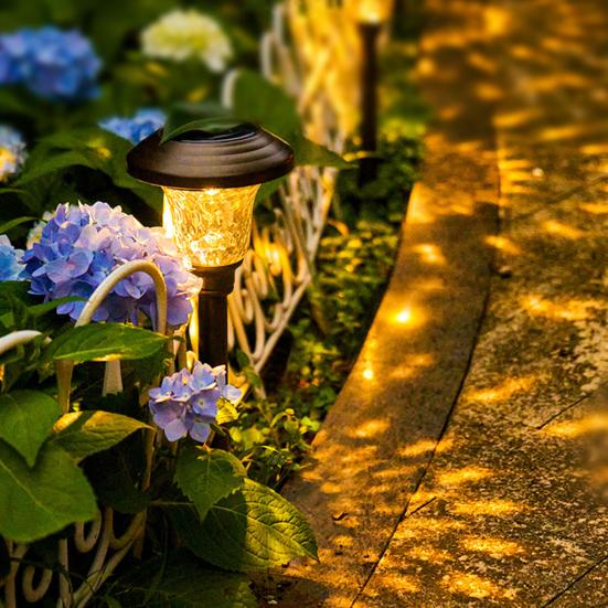 2/4/6 шт. Солнечные садовые водонепроницаемые автоматические фонари включения/выключения IP44 Энергоэффективные сверхъяркие светодиодные газонные лампы