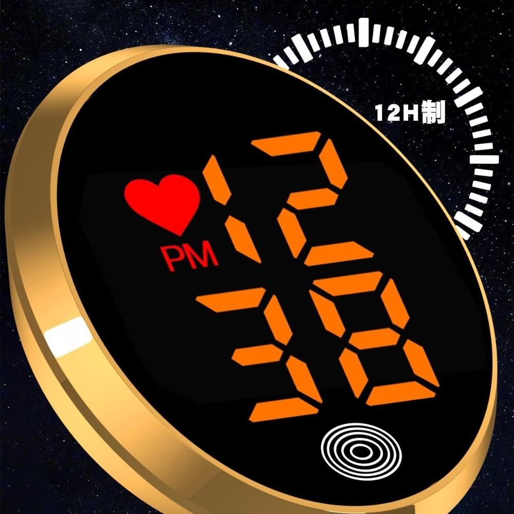 Mini Car Dashboard Clock Touch-Activated Digital Clock Stick-On Clock for Car Boat Bike Truck