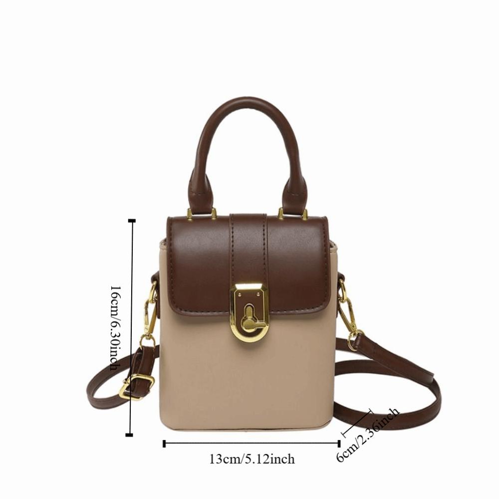 Korean Style Contrast Color Phone Bag Handbag Ins Square Tote Bag Simple Shoulder Bag Travel