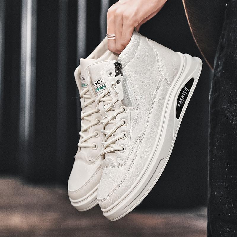 Men's Casual LU Leather Sports Shoes All-Match Wear-Resistant Men's Shoes Fashion High Top Skateboarding Shoes for Men Leisure Shoes