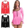 Women Girls Lingerie Costumes Bodycon Latex Dress A-Line Dresses Nightclub Disco Party Cosplay Costume Miniskirt Clubwear