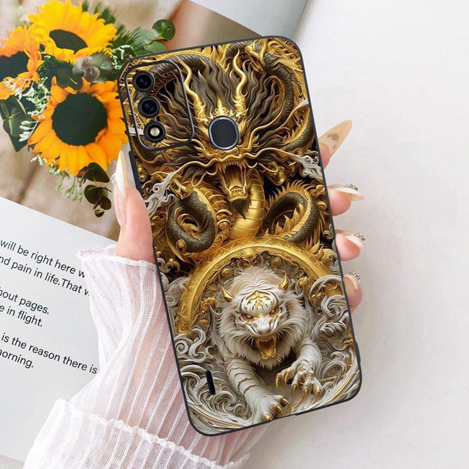 Fashion Cool Case For ITEL A48 Soft Black Silicone TPU Back Cover For Itel A48 Phone Cases