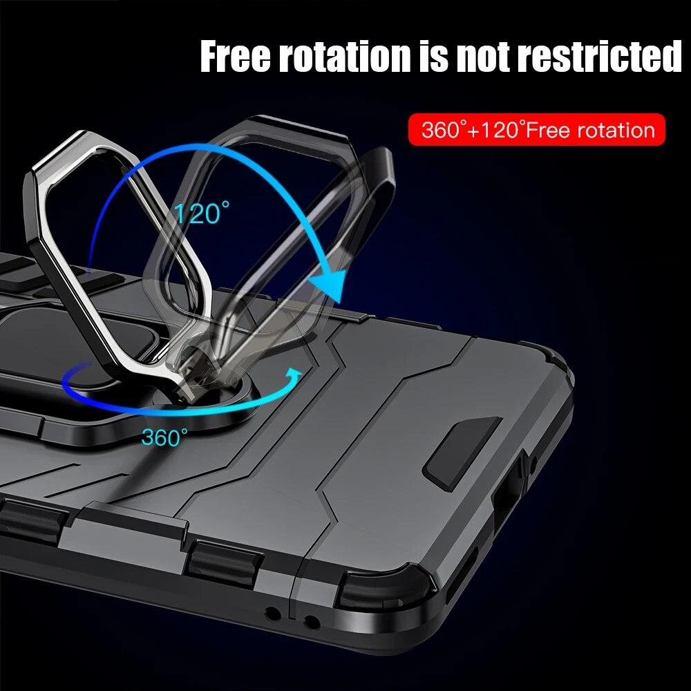 KEYSION Shockproof Armor Case for Realme 12+ 5G 12 Pro Silicone+PC Metal Ring Stand Holder Phone Cover for OPPO Realme 12 Pro+5G