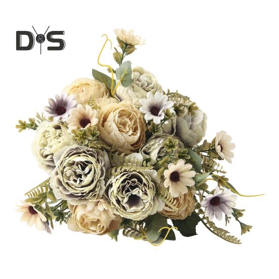 Букеты из искусственных цветов, искусственные ромашки, пионы, букеты, искусственные цветы, центральные украшения для стола, цветочные композиции для дома, свадебные украшения для отеля