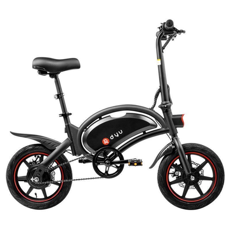 DYU D3F 14" Folding Electric Bike, 250W, 36V 10Ah, Max Speed 25KM/H, Double Disc Brakes, Adjustable Seat, Lightweight Urban Commuter E-Bike