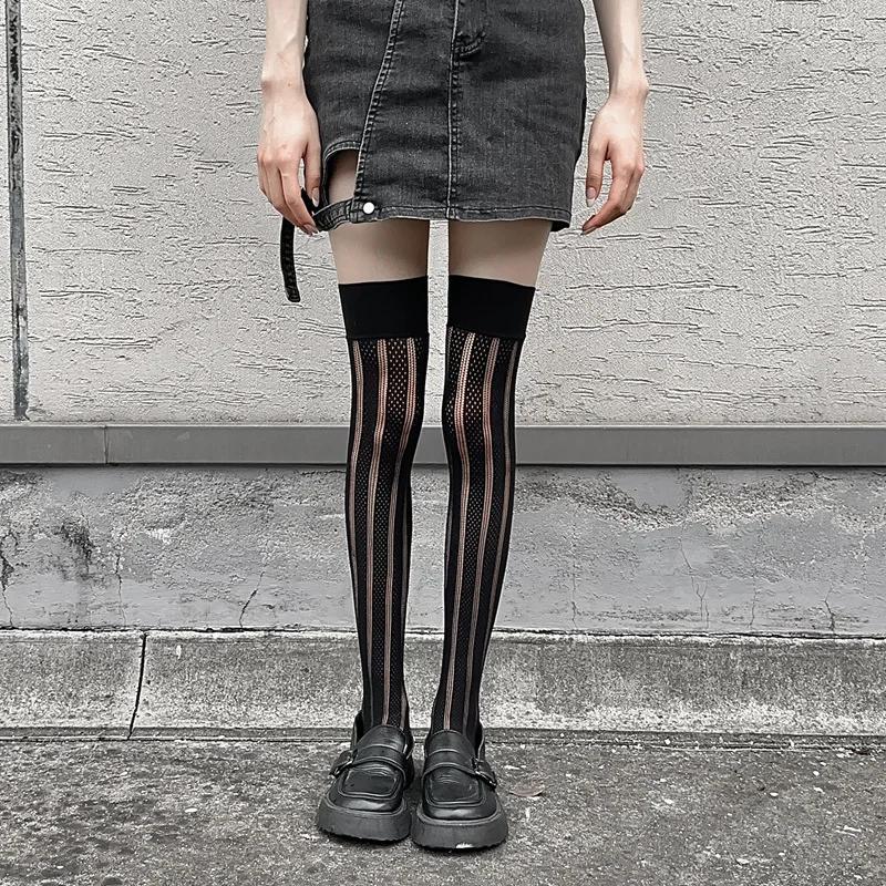 JK Girls Thigh Чулки женские полые сексуальные кружевные сетчатые чулки гольфы Лолита чулки бедра высокие носки
