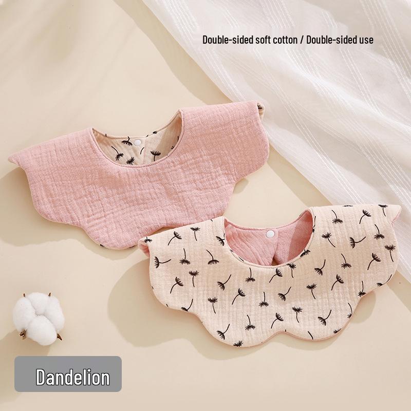 Двусторонний нагрудник для младенцев с вращением на 360°, Хлопковая марля, Всесезонный, Впитывающий, Качество класса А