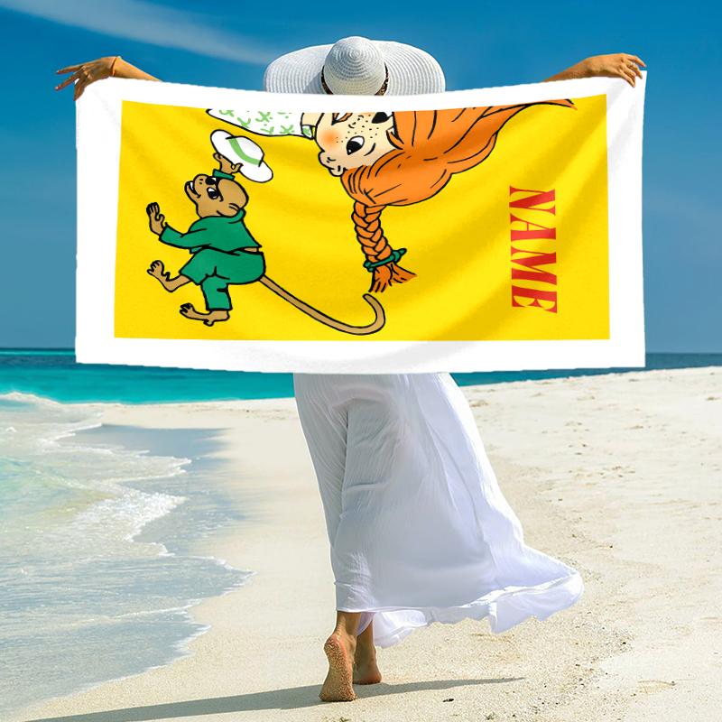 Personalized Girl Horse Adventure Beach Towel Microfiber Beach Towel Thin Absorbent for Beach Swimming Yoga Bath Sports. 0910255