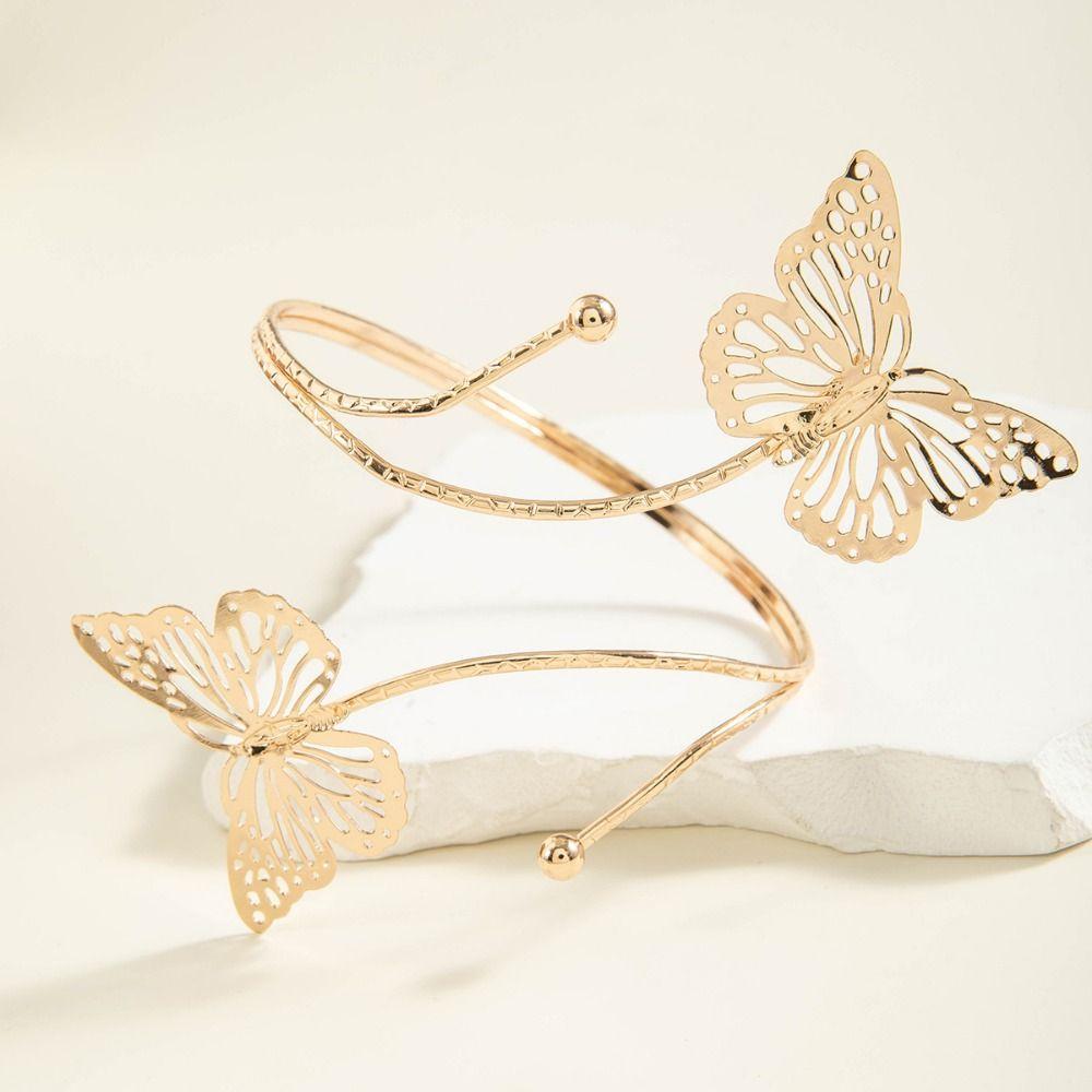 Water Drop Shape Metal Starfish Open Cuff Bangles Adjustable Armlet Jewelry Banquet