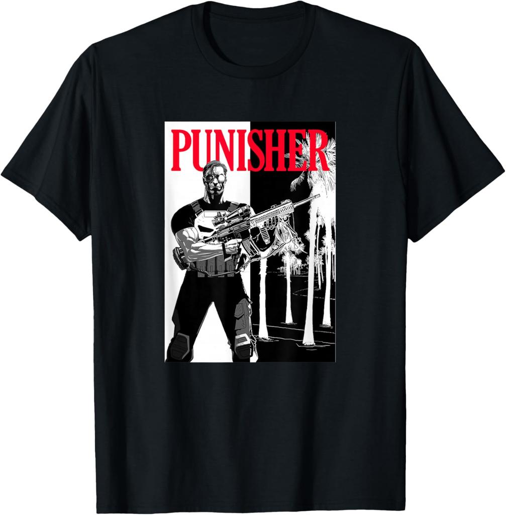 Marvel Punisher Frank Castle In War Zone Vintage Poster T-Shirt