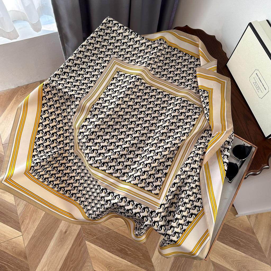 High-quality Luxurious Silk Scarves Headband Scarfs Neck Scarf For Women Chain Silk Scarf Women's Decorative Shawl