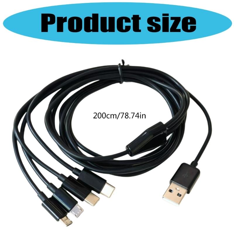 Универсальный USB-зарядный кабель, многозарядный кабель с двойным портом Type-C и Micro USB, идеально подходит для путешествий и повседневного использования