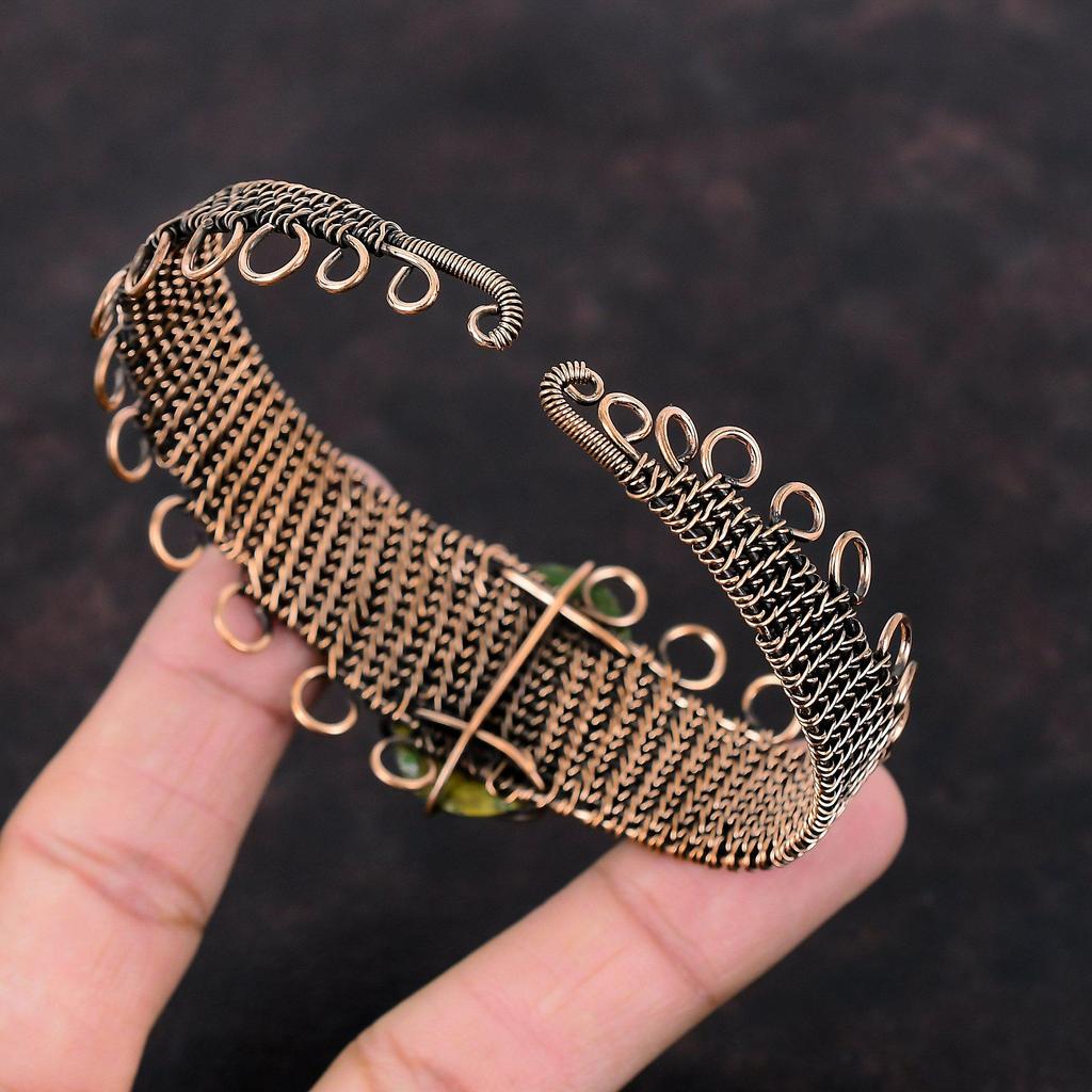 Spiny Oyster Copper Turquoise Bangle Copper Wire Wrapped Cuff Bracelet Handmade Adjustable Bangle Gemstone Cuff Copper Jewelry Gift For Mom