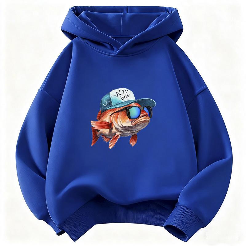 Cartoon Fish Hip Hop Hoodie Kids Children's Sweatshirt Cute Harajuku Hoody for Boys Girls Autumn Winter Casual Hoodies