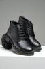Men's Fashion Genuine Leather Flat Heeled Booties Gerino Zipper Detailed Polar Boots Shoes