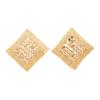 SHIXIN Vintage Metal Sequins Geometric Stud Earrings Women Luxury Irregular Large Square Piercing Earrings Party Jewelry Gifts