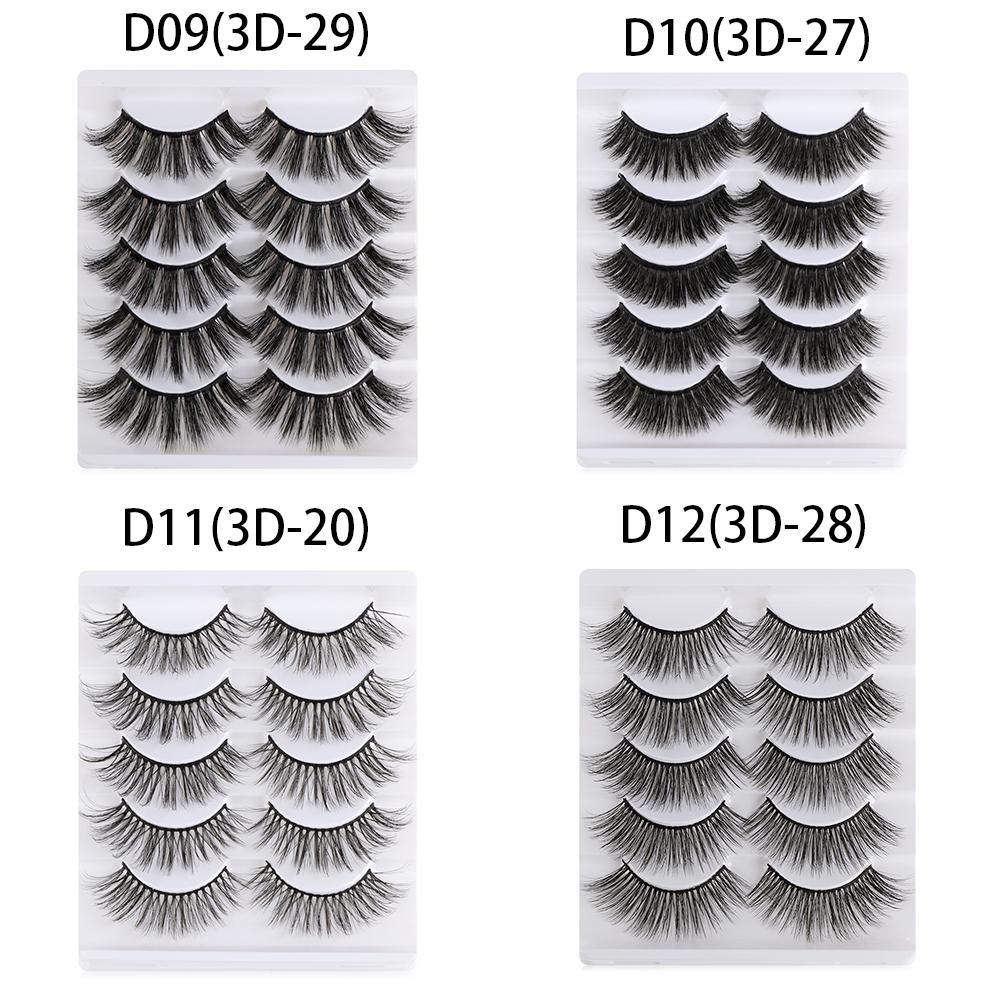 Pairs Reusable Wispy Thick Cross False Eyelashes Eye Lash Extension Natural Long 3D Soft Mink Hair