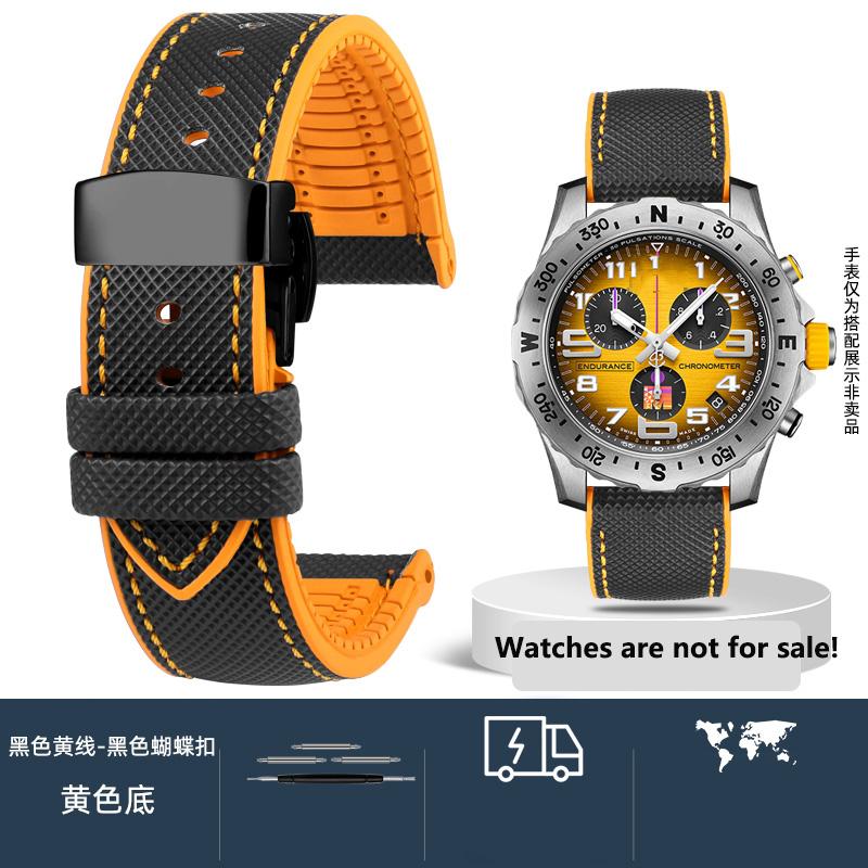 20 мм 21 мм 22 мм 23 мм 24 мм Унисекс Высококачественный нейлоновый ремешок с резиновой нижней частью Водонепроницаемый ремешок для часов для любой марки часов Мужской браслет