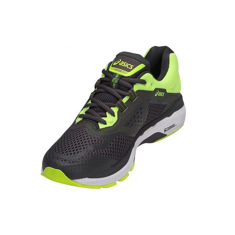 Asics Кроссовки для бега Gt-2000 6 с низким верхом мужские кроссовки Черно-зеленые T834N-9595