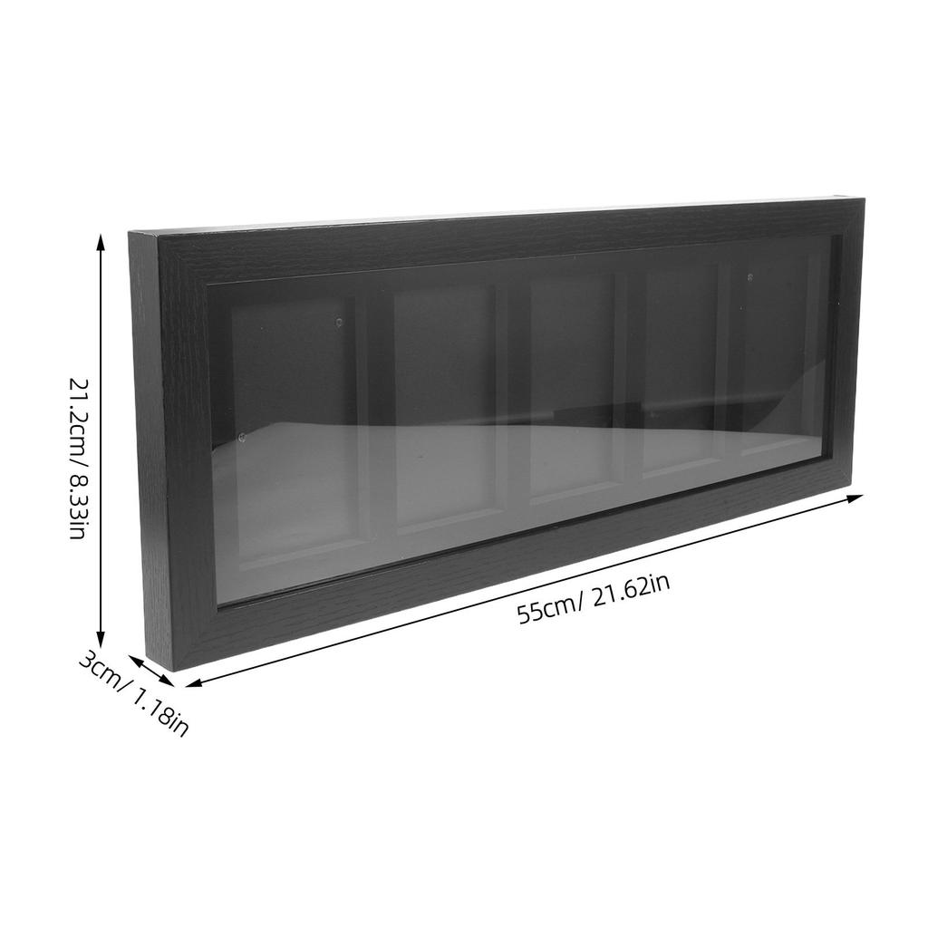 5-Grid Wall Mounted Trading Card Display Frame for Game Cards Baseball Basketball Soccer Football Hockey Psa Clear
